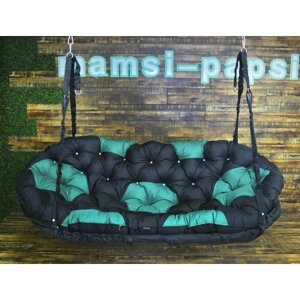 Подвесной диван черный-изумруд-155х105см