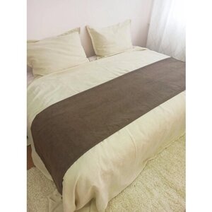 Покрывало - дорожка на кровать "Кружева" Канвас 100х200 см, светло-коричневый