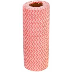 Полотенце для уборки в рулоне из нетканого материала (салфетка, тряпка для кухни) Зиг-Заг", 20 х 750 см, цвет красный