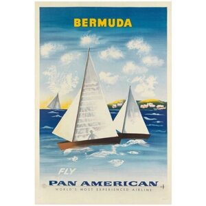Постер / Плакат / Картина Корабли - Корабли на Бермудских островах 50х70 см в раме