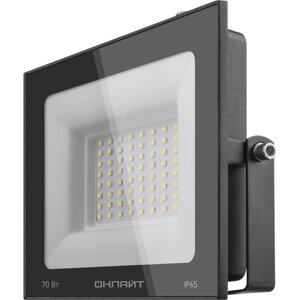 Прожектор светодиодный 61 950 OFL-70-6K-BL-IP65-LED 70Вт 6000К IP65 5600лм черн. Онлайт 61950