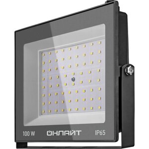 Прожектор светодиодный онлайт OFL-100-4K-BL-IP65-LED 100вт 4000к IP65 8000лм черный 61947