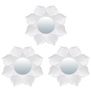 QWERTY Комплект декоративных зеркал "Бордо", белый, 3шт, D10 см