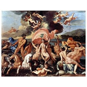 Репродукция на холсте Триумф Нептуна (The Triumph of Neptune) Пуссен Никола 51см. x 40см.