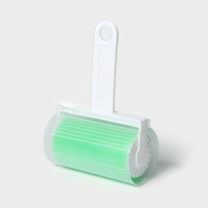 Ролик для чистки одежды в футляре силиконовый, 17116 см, цвет зелёный