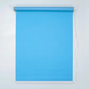 Рулонная штора 120х180 см (с учетом креплений 3,5 см), цвет голубой, жалюзи на окна