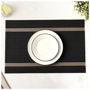 Салфетка сервировочная на стол «Рона», 4530 см, цвет чёрный, 6шт