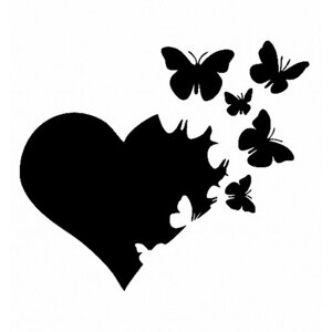 Сердечко с бабочками, Наклейка для мебели