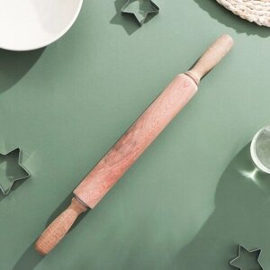 Скалка деревянная вращающаяся Magistro, 43?4 см, фигурные ручки, акация