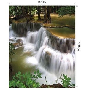 Скатерть прямоугольная JoyArty "Двухъярусный водопад" из сатена, 180x145 см