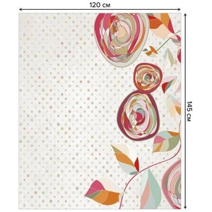 Скатерть прямоугольная JoyArty "Иллюстрация роз" из сатена, 120x145 см