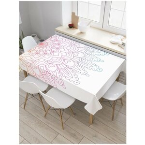 Скатерть прямоугольная JoyArty на кухонный стол "Ажур мандалы" из оксфорда, 180x145 см
