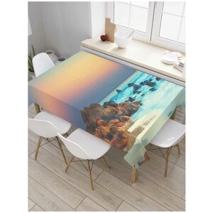 Скатерть прямоугольная JoyArty на кухонный стол "Береговое завершение" из оксфорда, 180x145 см