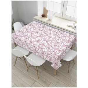 Скатерть прямоугольная JoyArty на кухонный стол "Цвет вишни" из оксфорда, 180x145 см