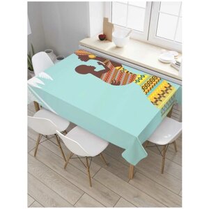 Скатерть прямоугольная JoyArty на кухонный стол "Дети Африки" из оксфорда, 120x145 см