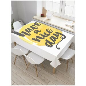 Скатерть прямоугольная JoyArty на кухонный стол "Хороший день" из оксфорда, 180x145 см