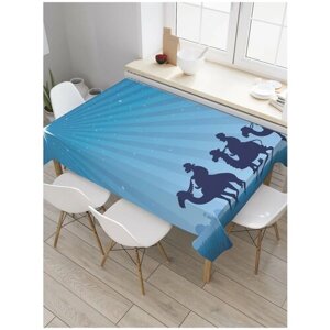 Скатерть прямоугольная JoyArty на кухонный стол "Караван верблюдов ночью" из оксфорда, 120x145 см