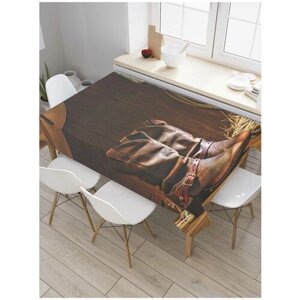 Скатерть прямоугольная JoyArty на кухонный стол "Ковбойский очаг" из оксфорда, 180x145 см