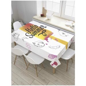 Скатерть прямоугольная JoyArty на кухонный стол "Летнее мороженое" из оксфорда, 120x145 см