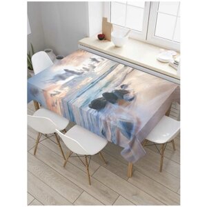Скатерть прямоугольная JoyArty на кухонный стол "Морские изменения" из оксфорда, 180x145 см