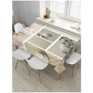 Скатерть прямоугольная JoyArty на кухонный стол "Морские камни" из оксфорда, 120x145 см