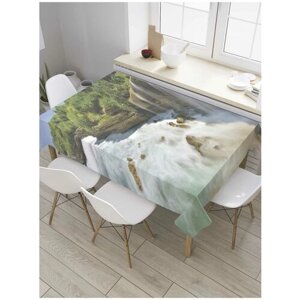 Скатерть прямоугольная JoyArty на кухонный стол "Мощный водопад" из оксфорда, 180x145 см