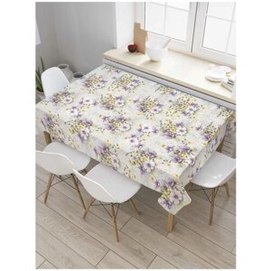 Скатерть прямоугольная JoyArty на кухонный стол "Небесные цветы" из оксфорда, 180x145 см