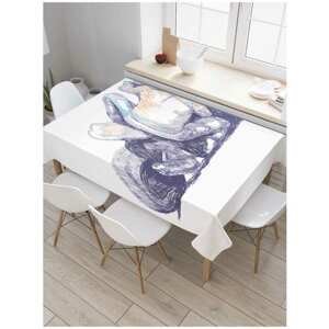 Скатерть прямоугольная JoyArty на кухонный стол "Опасный маневр" из оксфорда, 180x145 см
