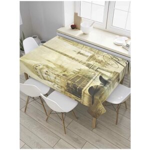 Скатерть прямоугольная JoyArty на кухонный стол "Париж в прошлом" из оксфорда, 180x145 см
