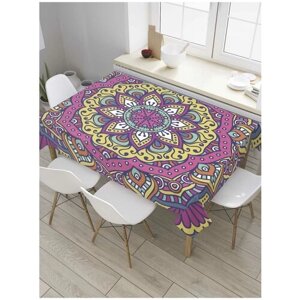 Скатерть прямоугольная JoyArty на кухонный стол "Пляски красок" из оксфорда, 180x145 см