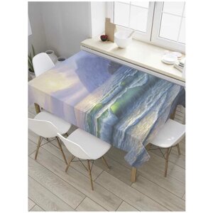 Скатерть прямоугольная JoyArty на кухонный стол "Прибрежные волны" из оксфорда, 180x145 см