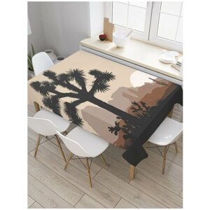 Скатерть прямоугольная JoyArty на кухонный стол "Силуэт дерева пустыни" из оксфорда, 120x145 см