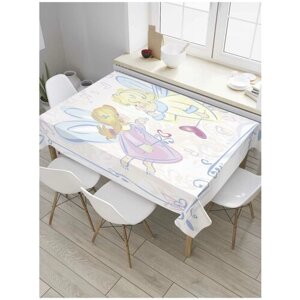 Скатерть прямоугольная JoyArty на кухонный стол "Сказочные феи" из оксфорда, 120x145 см