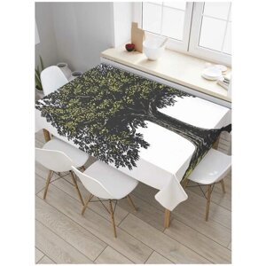 Скатерть прямоугольная JoyArty на кухонный стол "Темное дерево" из оксфорда, 180x145 см