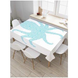 Скатерть прямоугольная JoyArty на кухонный стол "Узорчатый осьминог" из оксфорда, 120x145 см