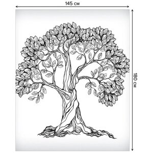 Скатерть прямоугольная JoyArty "Волнистое дерево" из сатена, 180x145 см