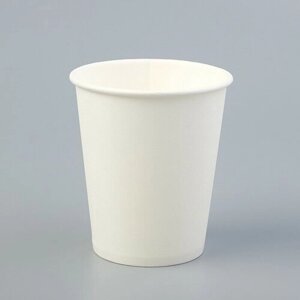 Стакан бумажный Белый, для горячих напитков, 185 мл, диаметр 70 мм 60 шт