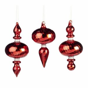 Стеклянные украшения GOODWILL M&G красные 15 см (цена за набор из 3шт)