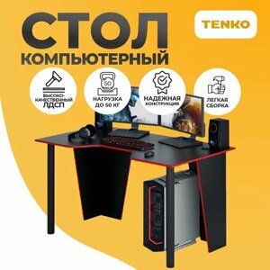 Стол компьютерный (гарантия целости! геймерский, письменный, игровой, Tenko, 140 х 89 х 73 см, черный, 1 шт.