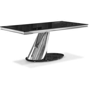 Стол прямоугольный KAPIOVI MILOTY, черное стекло, серебристая ножка