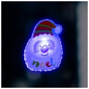 Светодиодная игрушка на липучке «Дед Мороз» 6 8.5 см, батарейки LR44х3, свечение мульти