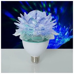 Световой прибор Хрустальный цветок 12.5 см, Е27, свечение RGB