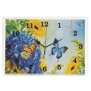 Сюжет Часы настенные, серия: Цветы, "Бабочки", 25 х 35 см