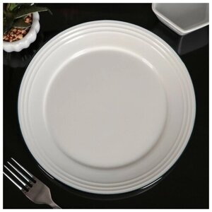 Тарелка фарфоровая десертная Magistro «Морской бриз», d=20 см, цвет белый