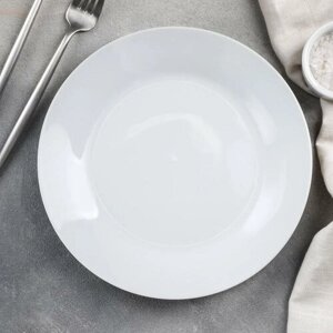 Тарелка керамическая обеденная Доляна «Моника», d=22,5 см, цвет белый