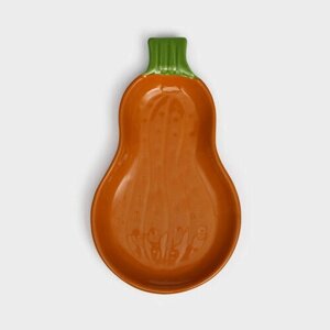 Тарелка керамическая "Тыква", плоская, темно-оранжевая, 26 см, 1 сорт, Иран (комплект из 4 шт)