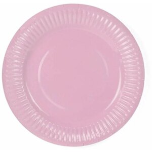 Тарелки одноразовые бумажные Riota, розовый, 18 см, 6 шт.