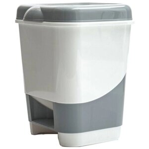 Ведро-контейнер OfficeClean для мусора, 20 литров, с педалью, пластик, серое (299882)