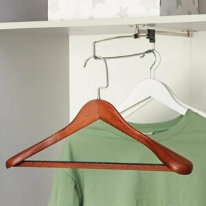 Вешалка-плечики для верхней одежды с перекладиной LaDom, 44,5х24,5х8 см, цвет дерево коричневое