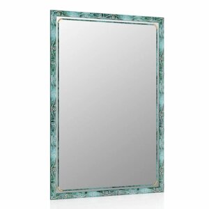Зеркало 119НС малахит, орнамент цветок, ШхВ 55х80 см, зеркала для офиса, прихожих и ванных комнат, горизонтальное или вертикальное крепление